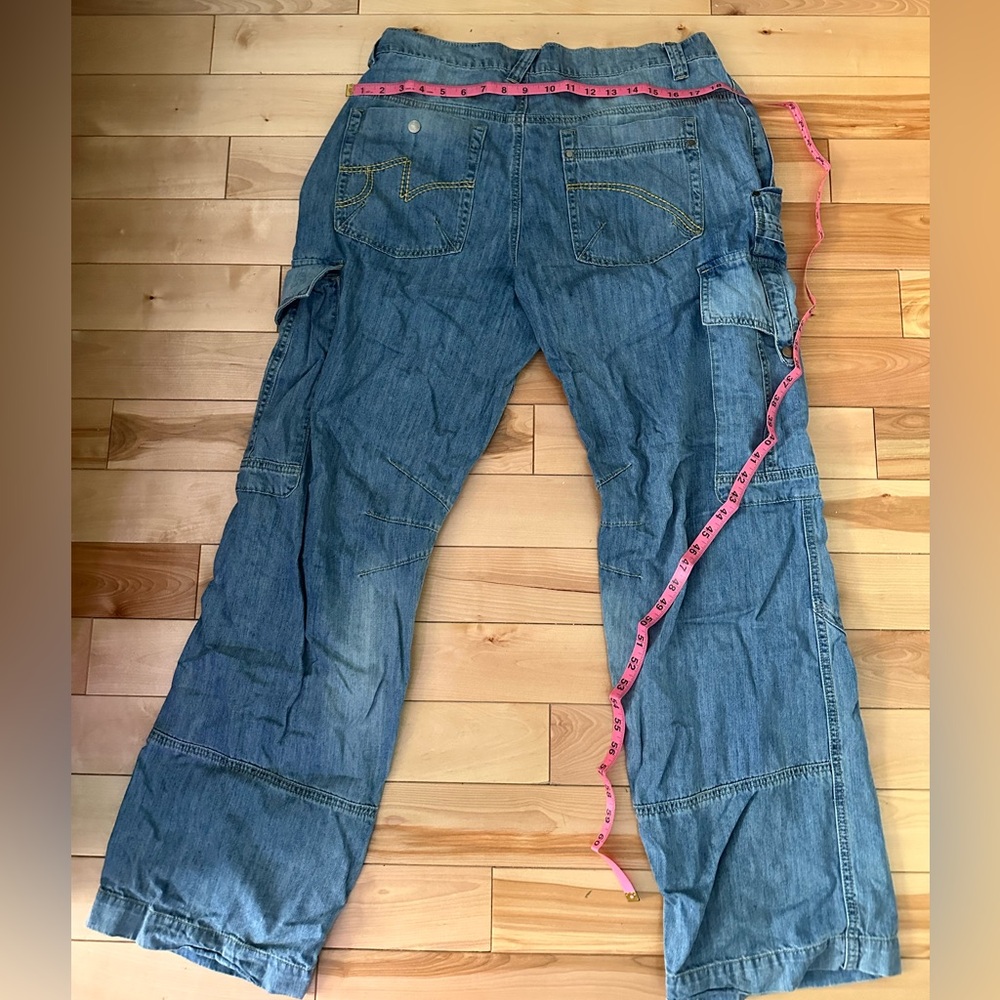 Jaded London Sandblast blue wash monster cargo jeans